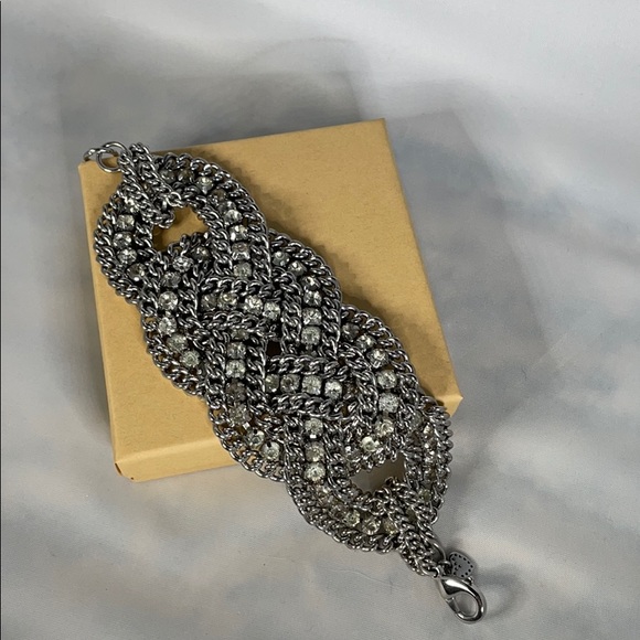 Stella & Dot Jewelry - Stella & Dot Petra Braided Crystal Bracelet Silver